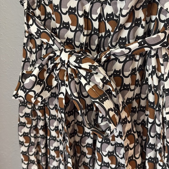 People Tree Abstract Cat Sleeveless Patterned Dress - Picture 5 of 7